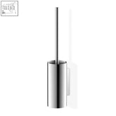 Chrome finished linea toilet brush holder in polished stainless steel with sleek wall mounted design for bathrooms