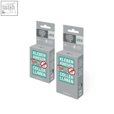 Gray cardboard packaging for zack mount adhesive tape with teal white text red ready logo for zack bathroom accessories