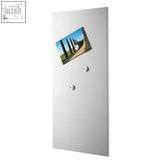 Zack Percetto premium brushed stainless steel magnetic board with three silver magnets and sleek steel surface