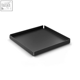 Black matte finished rectangular stainless steel zack potes tray perfect as a 20 cm cosmetic tray
