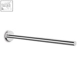 Chrome finished wall-mounted scala towel holder in polished stainless steel with sleek cylindrical design 46 cm length