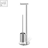 Modern chrome finished scala toilet butler with sleek cylindrical design and integrated holder for bathroom use