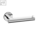 Chrome finished zack scala stainless steel toilet roll holder with sleek cylindrical design and polished surface