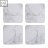Set of four cork placemats with white and gray marble pattern from orsina’s zambie 8pc cork placemats and coasters