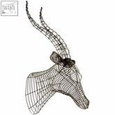 Zania black wire antelope head sculpture made of black wire with a modern geometric design for wall decor