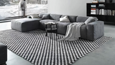 Zavia Three Seater Corner Sofa, Linen