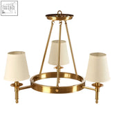 Brass zina ceiling light with three cream fabric shades perfect cream ceiling light for stylish rooms