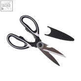 Zing black and pastel pink kitchen scissors with stainless steel blades and a sleek ergonomic design for cutting tasks