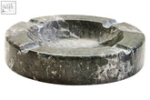 Dark green zoro black and white marble ashtray with white veining and four slots for a stylish marble ashtray option