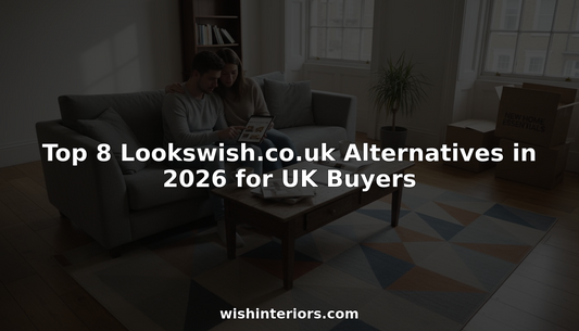 Couple comparing UK furniture alternatives