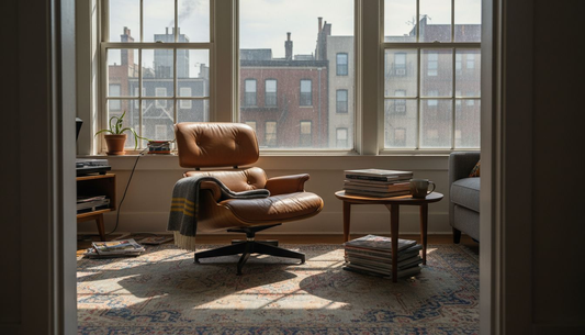 Designer chair in stylish city living room