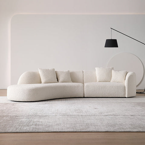 Goldie Gubi Three Seater Sofa, Boucle, White