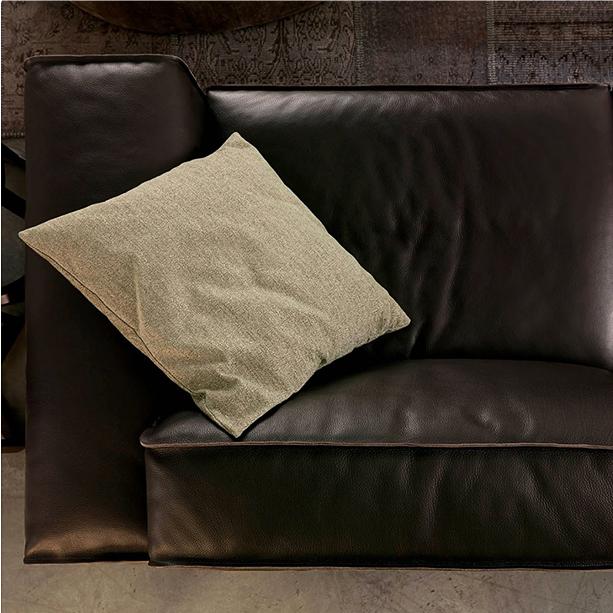 Glover Three Seater Sofa,Chair,Stool Black Leather