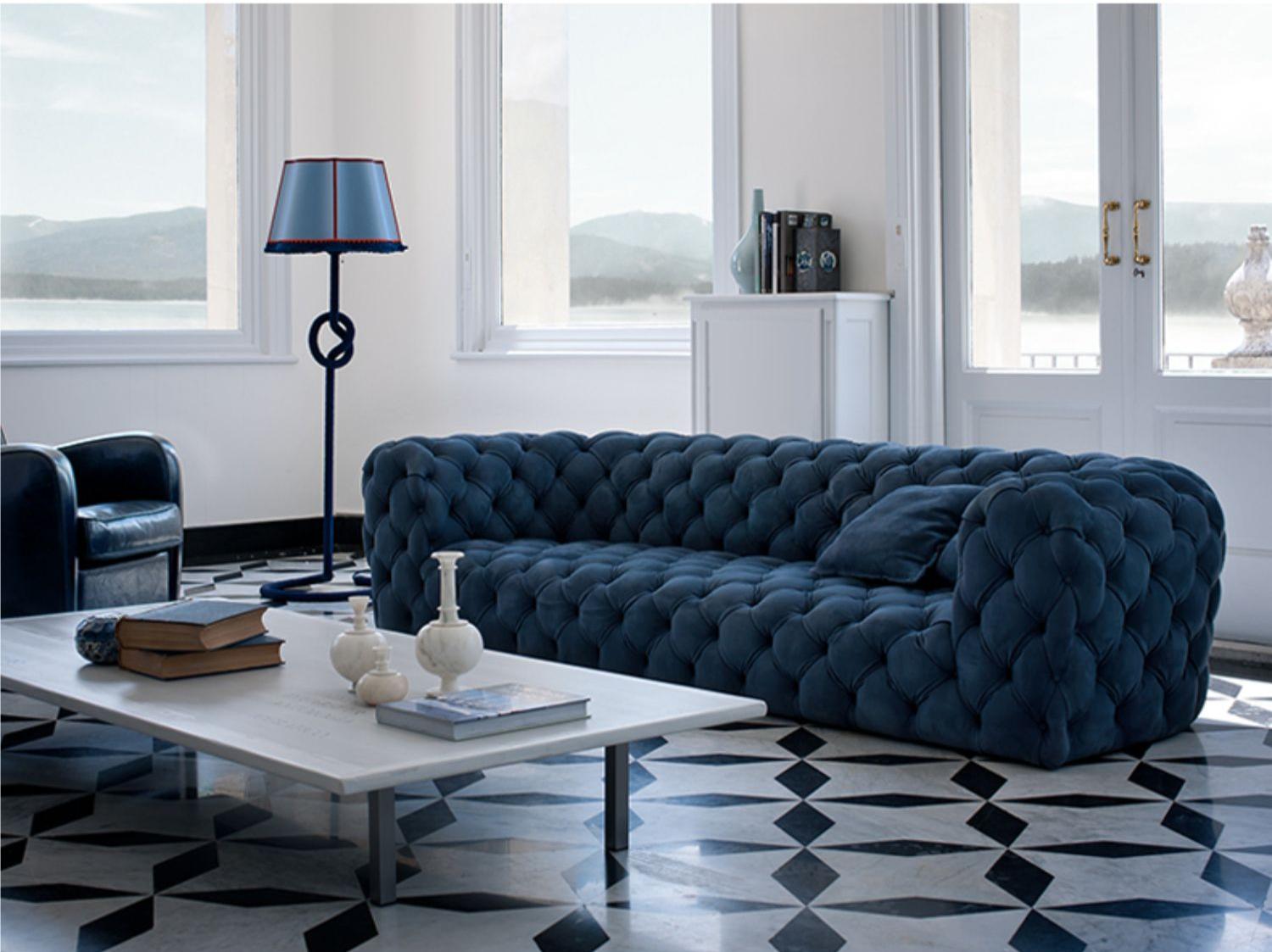 Gunter Three Seater Sofa, Velvet