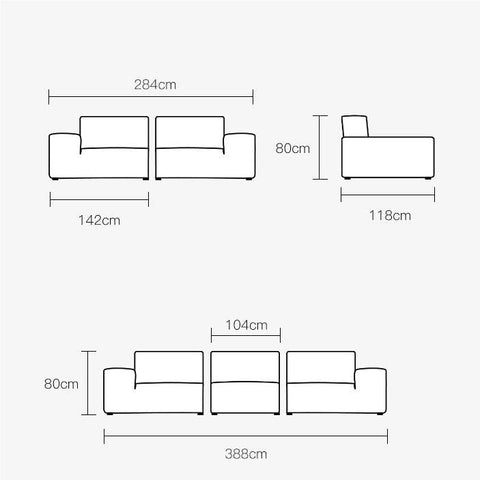 Glover Three Seater Sofa, Black Leather