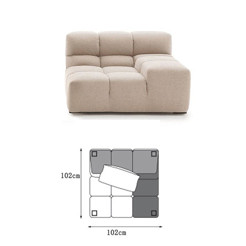 Gemma Three Seater Modular Sofa, Linen/Velvet