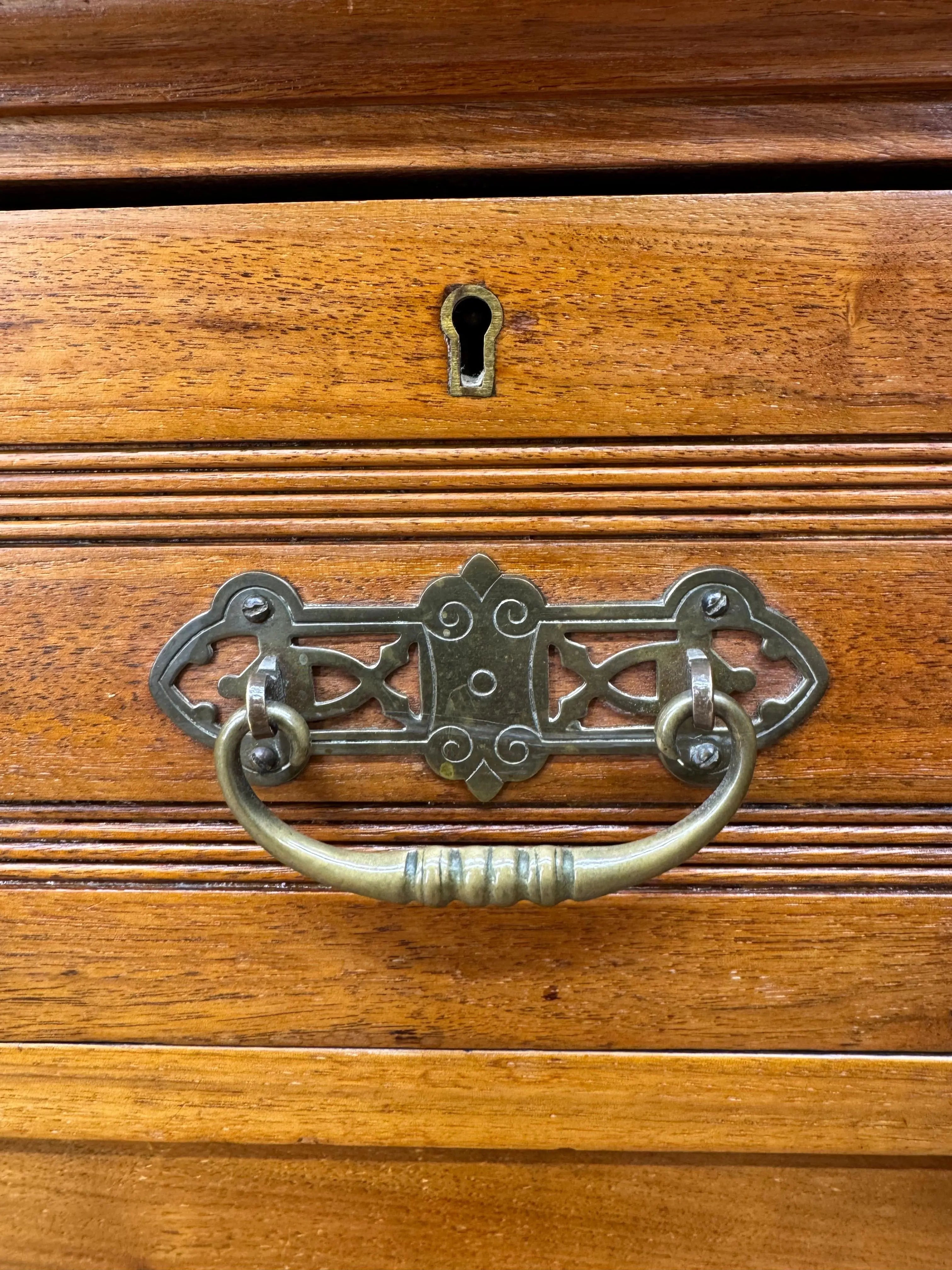 Antique Solid Walnut Chest of Drawers Bedroom Storage Furniture