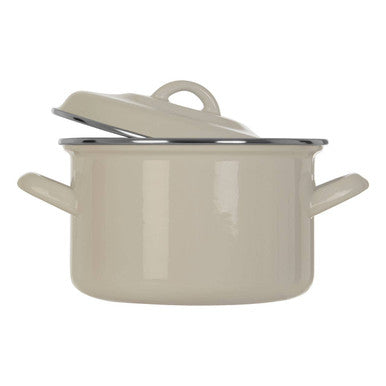 Porter White Enamel 18cm Casserole Dish