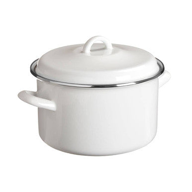 Porter White Enamel 22cm Casserole Dish