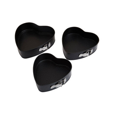 From Scratch Set Of Three Heart Shaped Spring form Cake Tins
