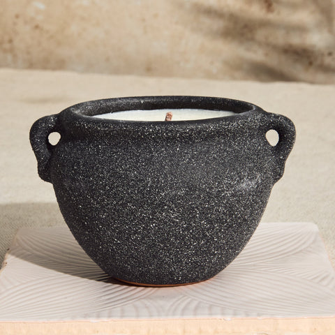 Marrakesh Graphite Pottery Candle - Activated Charcoal & Matcha