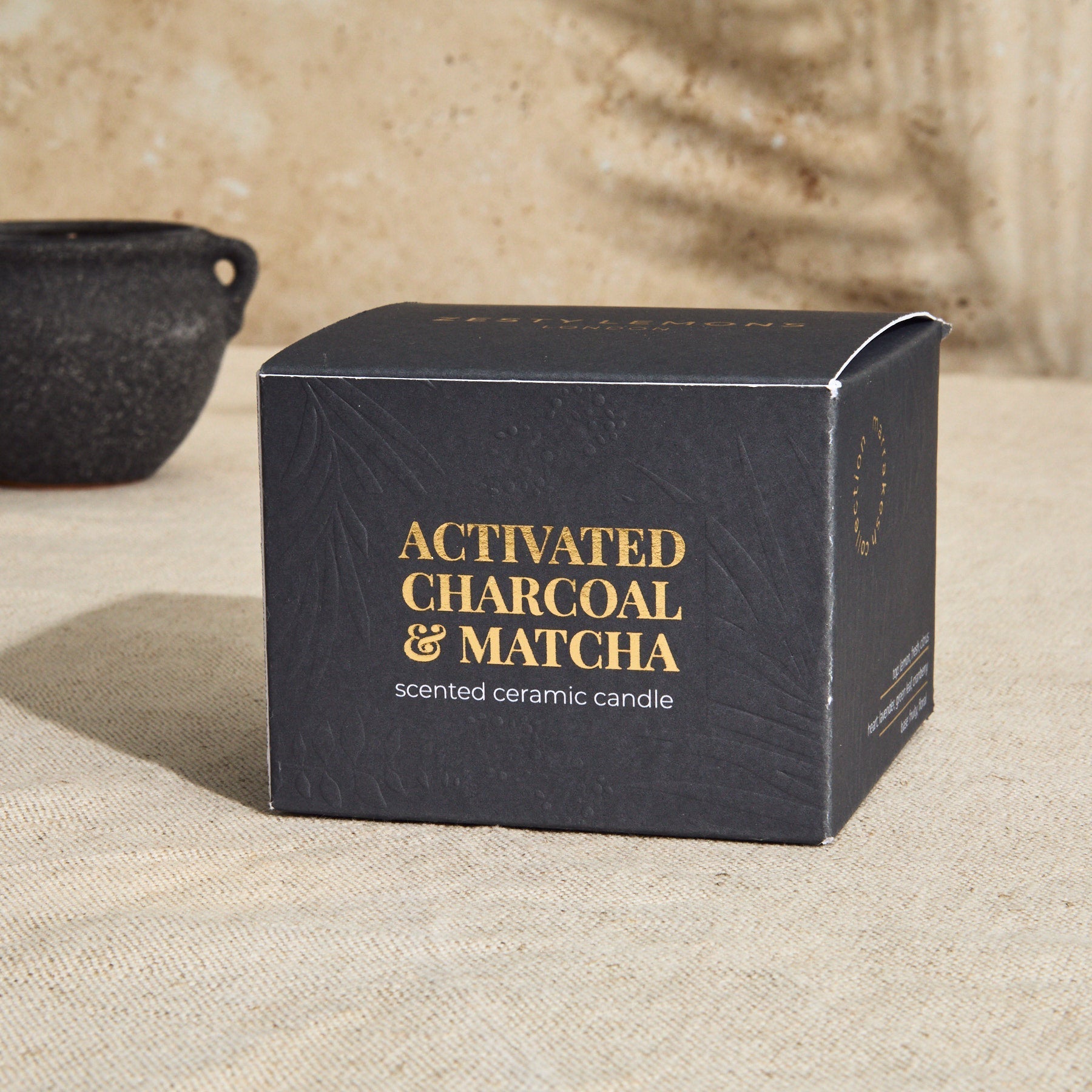Marrakesh Graphite Pottery Candle - Activated Charcoal & Matcha