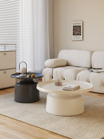 Lucas Coffee Table Set, White & Black