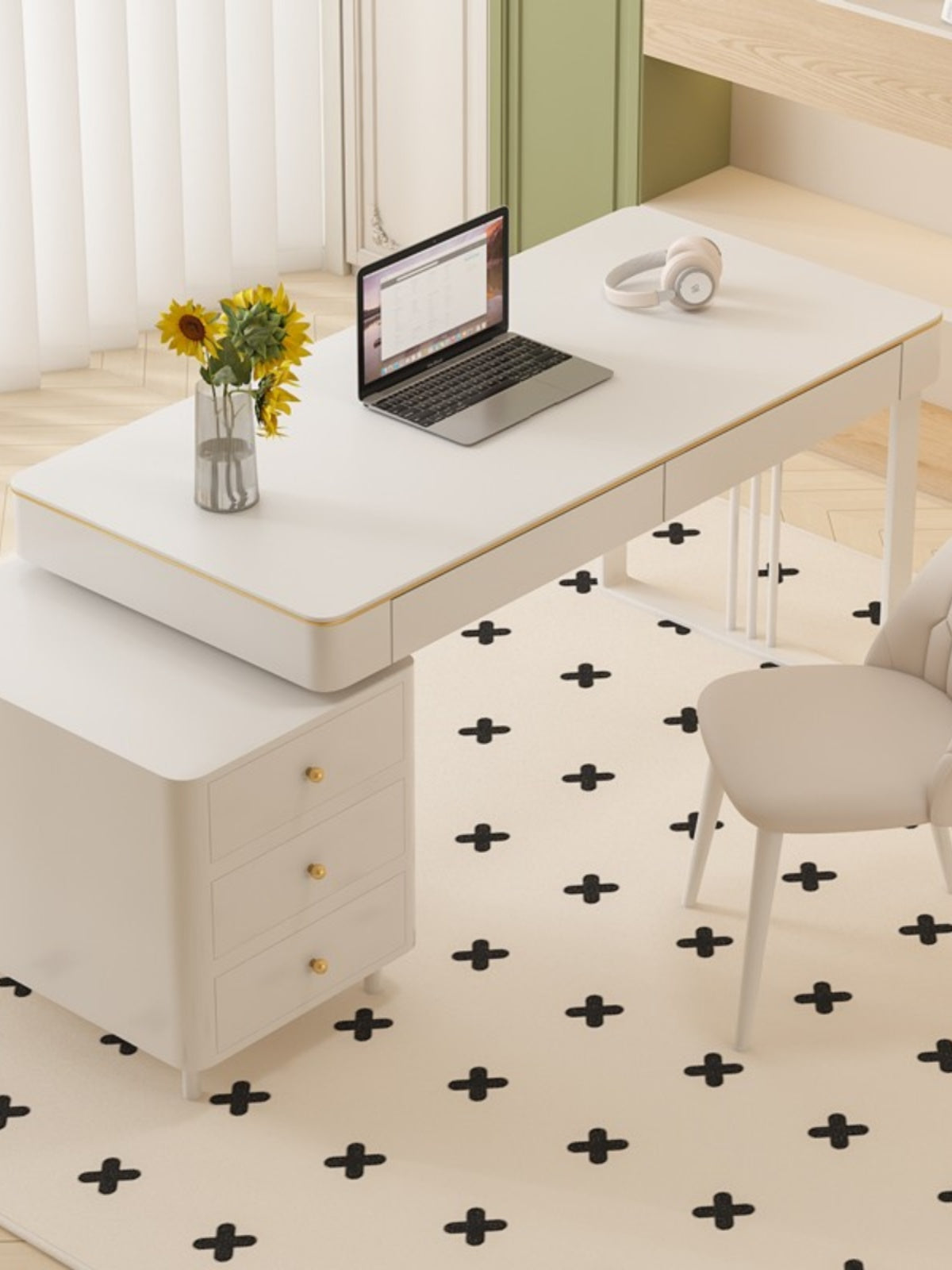 Elmer Office Desk, Sintered Stone｜ DC Concept