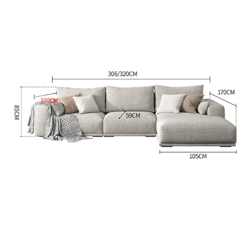 Koch Three Seater Corner, Four Seater Corner Sofa, Linen