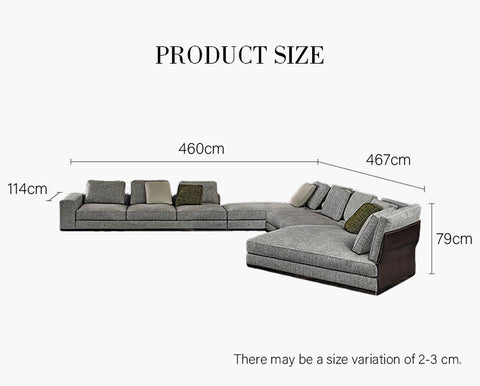 Gerry Five Seater, Six Seater Corner Sofa, Linen & Nappa Real Leather