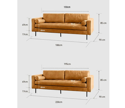 Fuller Brown Two Seater, Three Seater Sofa, Real Leather