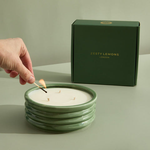 Contemporary Kiln Large Olive Candle