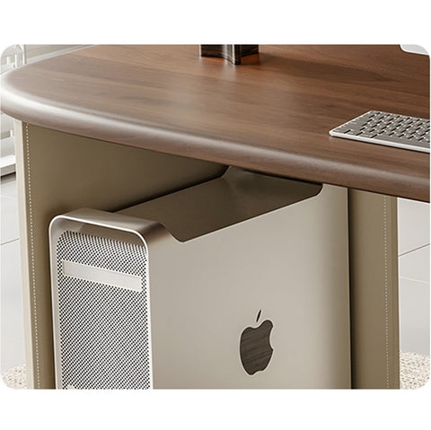 Simao Office Desk With Storage Drawers, Solid Wood