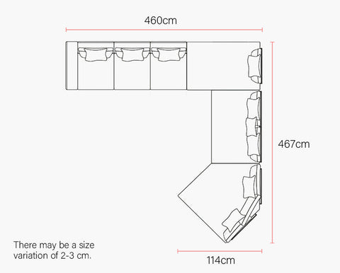 Gerry Five Seater, Six Seater Corner Sofa, Linen & Nappa Real Leather