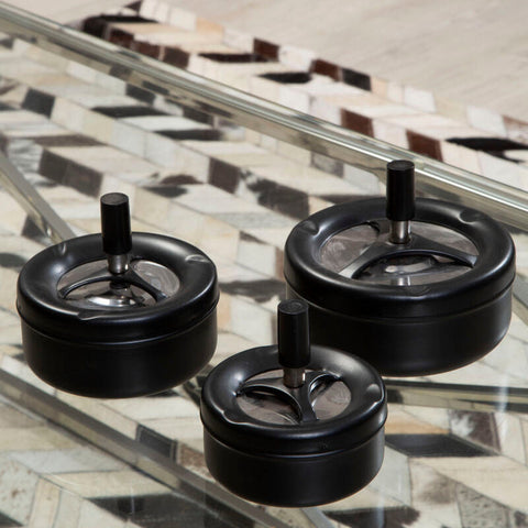 Medium Black Spinning Ashtray