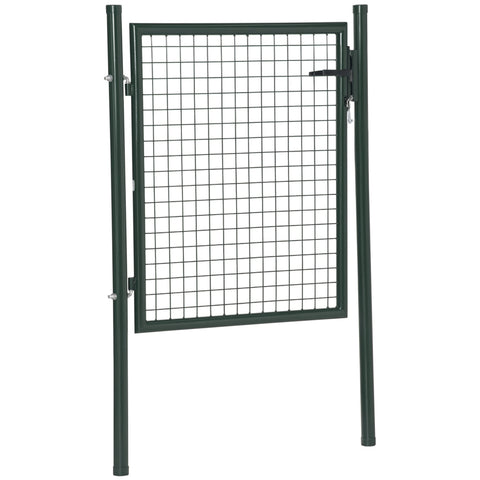 HOMCOM Green Steel Garden Gate with Lock and 3 Keys 97 x 150cm, Green