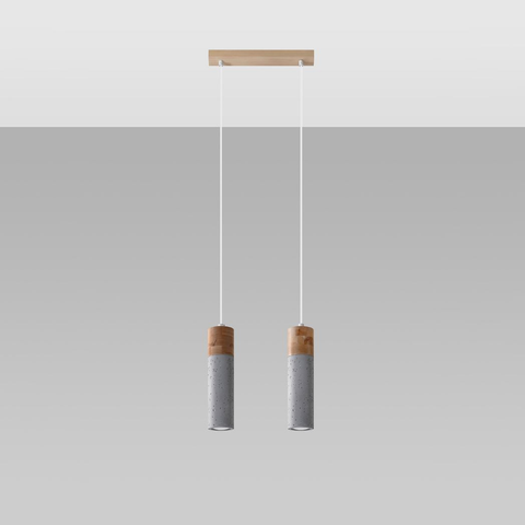 Pendant lamp concrete, wood Zane industrial Design GU10
