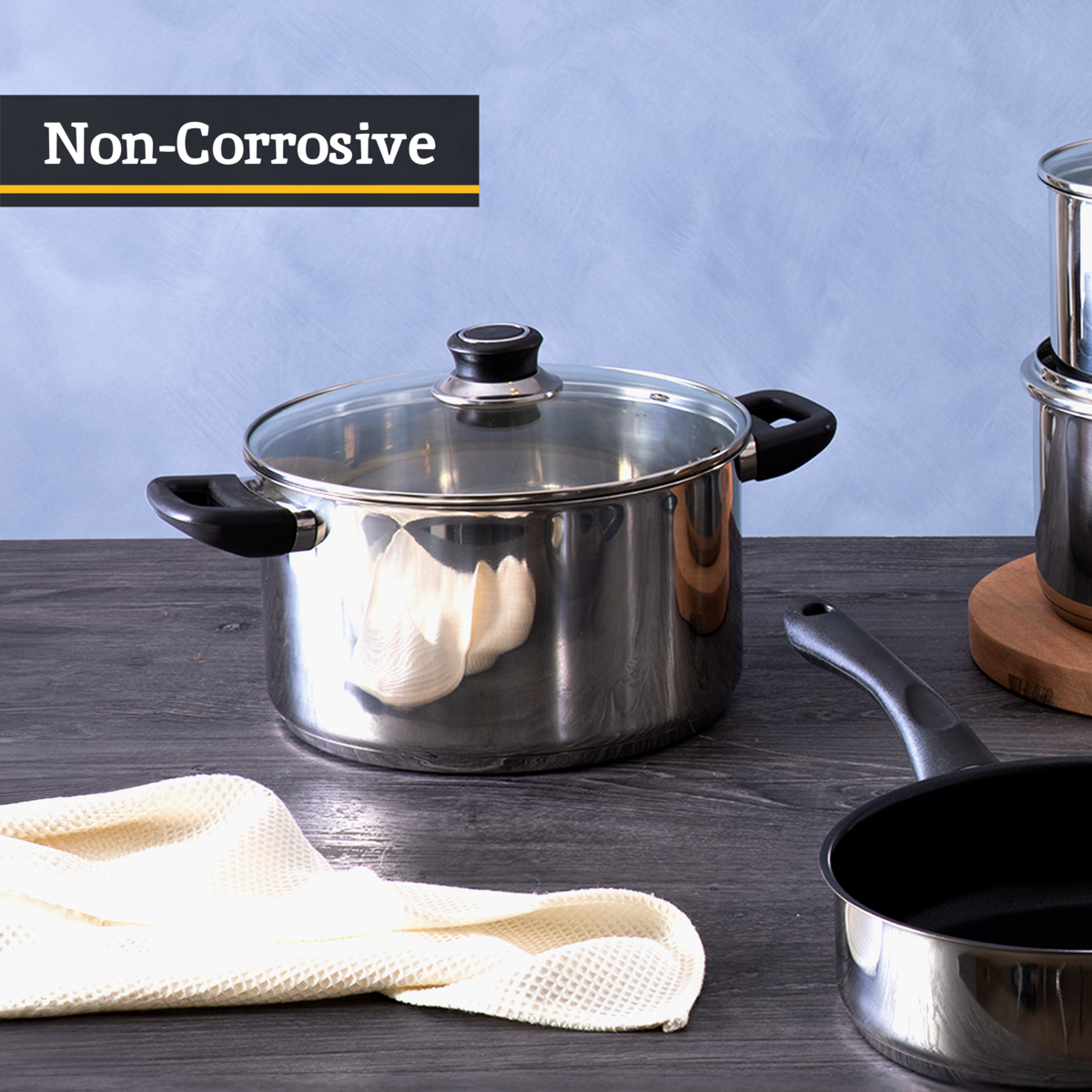 Crosse 6 Piece Stainless Steel Cookware Set