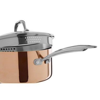 Minerva Copper Finish 16cm Saucepan with Lid