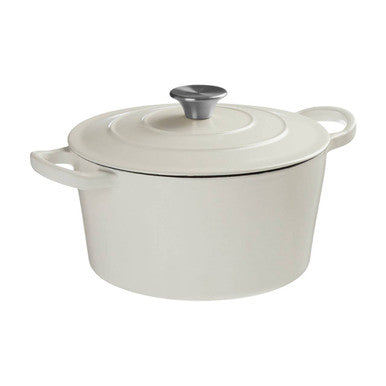 Hygge White Cast Iron 23cm Casserole Dish