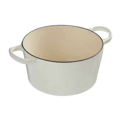 Hygge White Cast Iron 23cm Casserole Dish