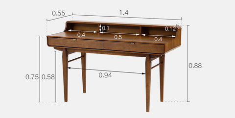 Moran Carved Office Desk, Solid Wood