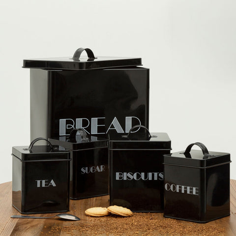 Easton 5 Piece Black Kitchen Storage Set