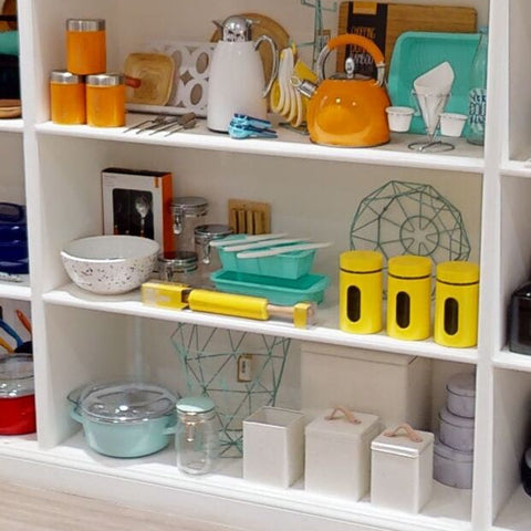 Set Of Three White Marble Effect Storage Tins