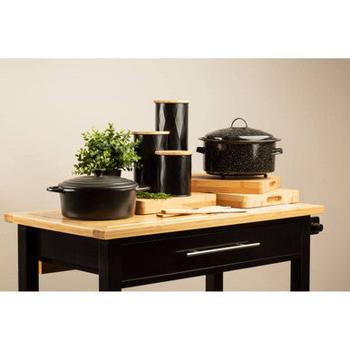 Rhombus Black Large Storage Canister