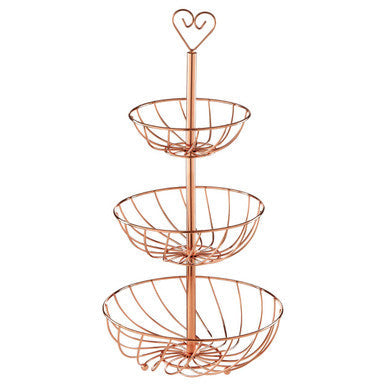 Kuper 3 Tier Rose Gold Finish Fruit Basket