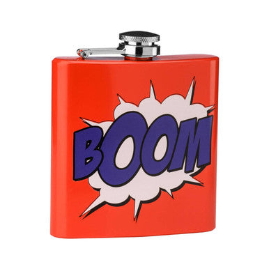 Auden Red Hip Flask With Boom Design