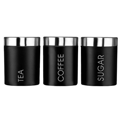 Liberty Black Enamel Tea Coffee And Sugar Set