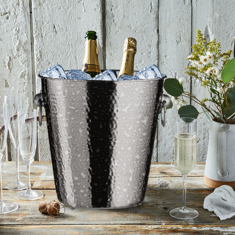 Mixology Hammered Effect Stainless Steel Champagne Bucket