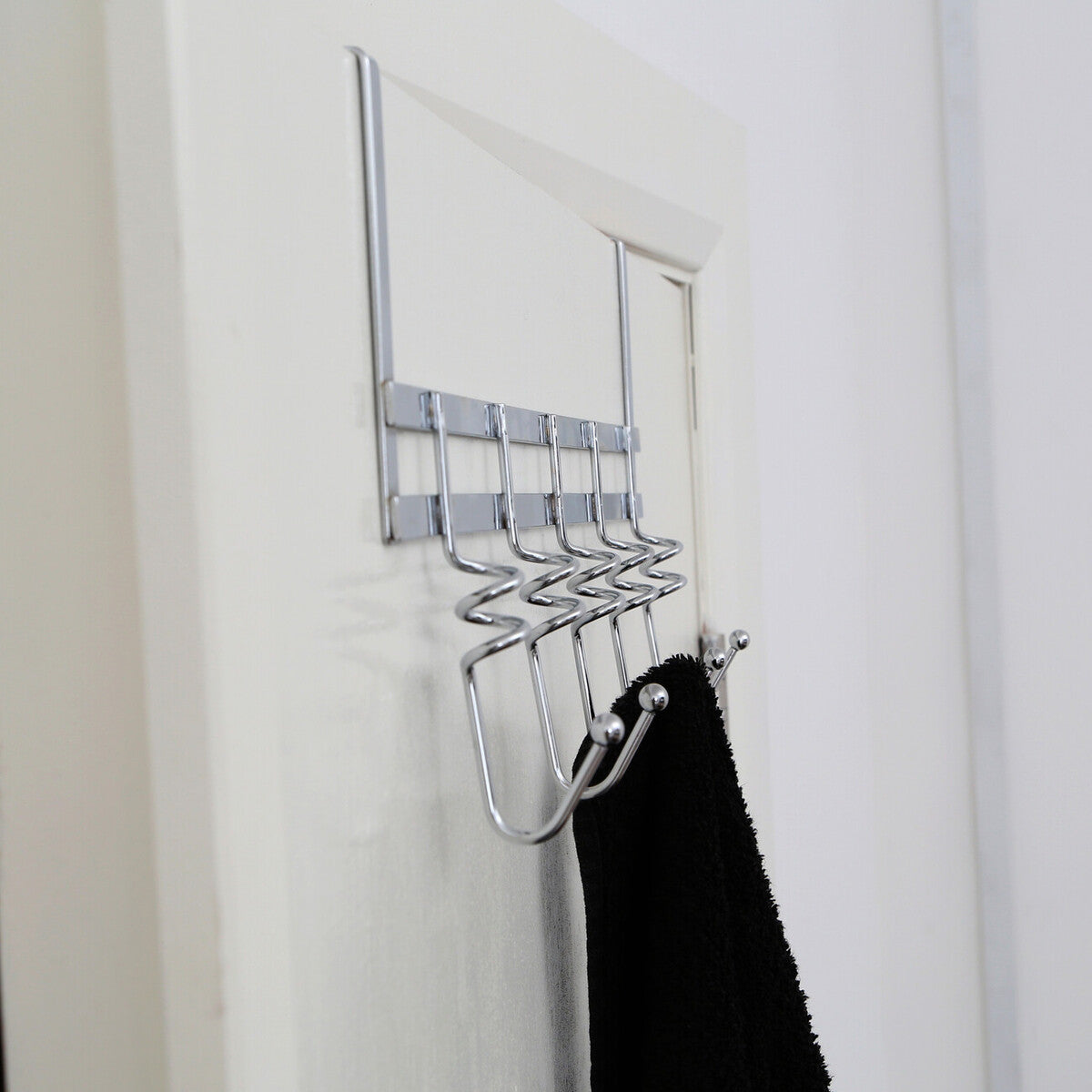 Jaxen Chrome Over Door 5 Hook Swirl Hanger